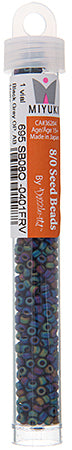 Miyuki Seed Beads Opaque Black/Grey AB Matte - 22g Vials
