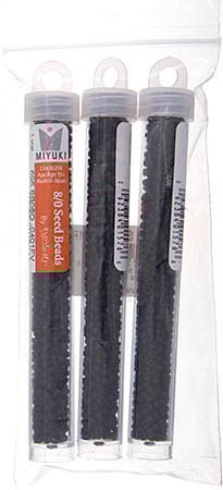 Miyuki Seed Beads Opaque Black Matte - 22g Vials