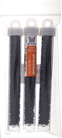 Miyuki Seed Beads Opaque Black - 22g Vials