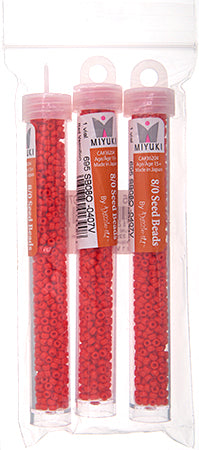 Miyuki Seed Beads Opaque Red Vermillion - 22g Vials