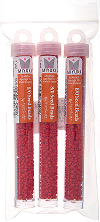 Miyuki Seed Beads Opaque Red  - 22g Vials