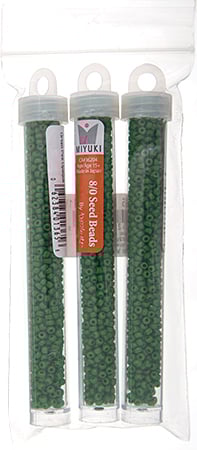 Miyuki Seed Bead Opaque Green Pea - 22g Vials