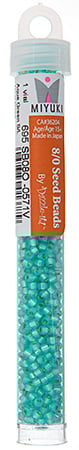 Miyuki Seed Beads Aqua Green Opal Dyed Alabaster Silver Lined - 22g Vials
