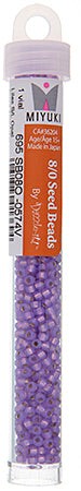 Miyuki Seed Bead Lilac Opal Dyed Alabaster Silver Lined - 22g Vials