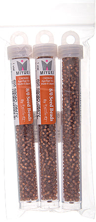 Miyuki Seed Beads Rose Bronze Silver Lined Dyed Alabaster - 22g Vials