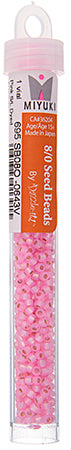 Miyuki Seed Beads Pink Dyed Alabaster Silver Lined - 22g Vials
