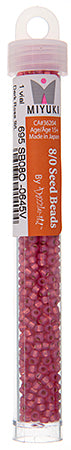 Miyuki Seed Beads Dark Rose Dyed Alabaster Silver Lined - 22g Vials