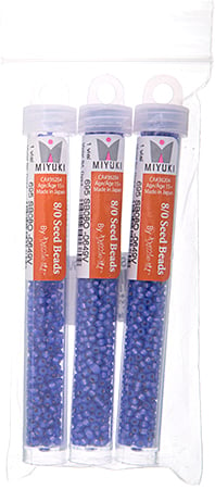 Miyuki Seed Beads Violet Silver Lined Dyed Alabaster - 22g Vials