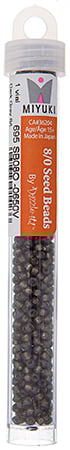 Miyuki Seed Beads Dark Grey Dyed Alabaster Silver Lined - 22g Vials