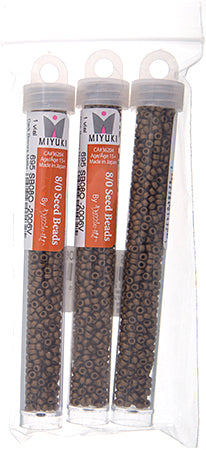 Miyuki Seed Beads Dark Bronze Matte Metallic - 22g Vials
