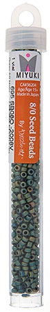 Miyuki Seed Beads Green AB Matte Metallic - 22g Vials