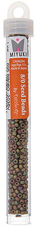 Miyuki Seed Beads Green Pink Opaque AB Metallic Matt Luster - 22g Vials
