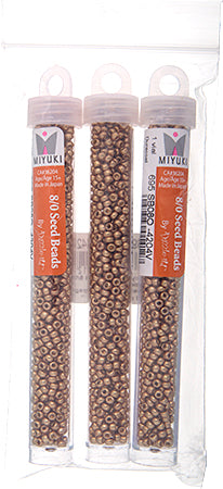 Miyuki Seed Bead 8/0 Duracoat Galvanized Champagne - 22g Vials