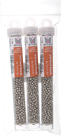 Miyuki Seed Beads Duracoat Galvanized Light Pewter - 22g Vials