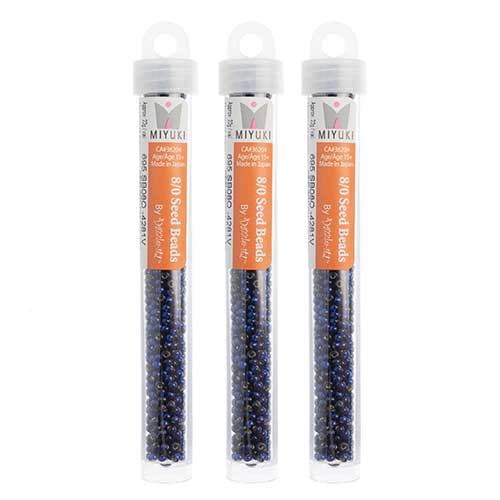 Miyuki Seed Bead Duracoat Silver Lined Navy Blue Dyed - 22g Vials