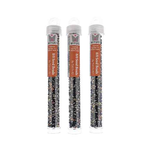 Miyuki Seed Bead 8/0 Black/Marea - 22g Vials