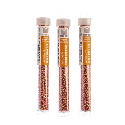 Miyuki Seed Beads Frosted Glazed/Rainbow Pink Fuchsia Matte AB - 22g Vials