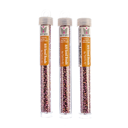 Miyuki Seed Beads Frosted Glazed/Rainbow Pink Rosewood Matte AB - 22g Vials