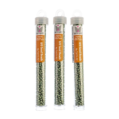 Miyuki Seed Beads Frosted Glazed/Rainbow Green Shamrock Matte AB - 22g Vials
