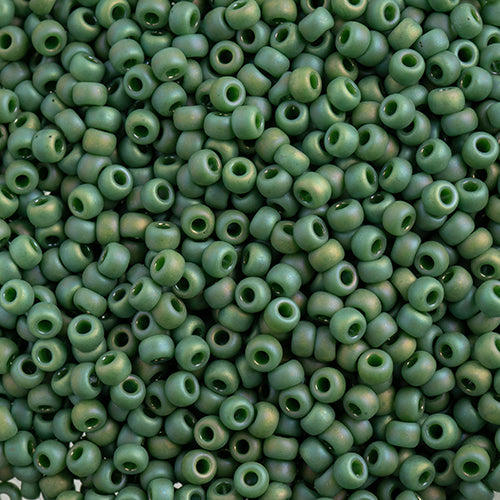 Miyuki Seed Beads  Frosted Glazed/Rainbow Green Pine Matte AB - 22g Vials