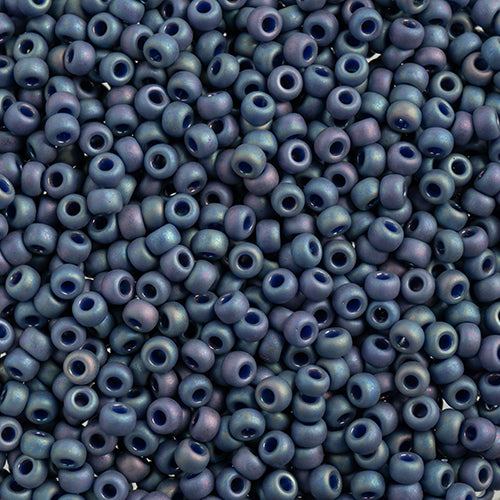 Miyuki Seed Beads Frosted Glazed/Rainbow Navy Blue Matte AB - 22g Vials