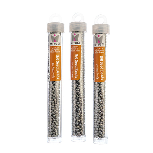 Miyuki Seed Beads Frosted Glazed/Rainbow Grey Matte AB - 22g Vials