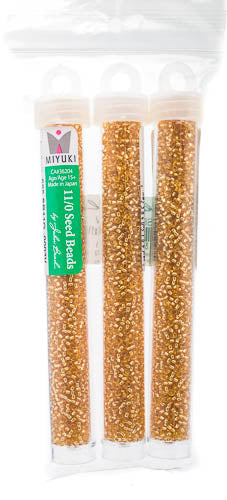 Miyuki Seed Beads Gold Silver Lined  - 22g Vials