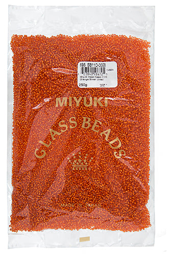 Miyuki Seed Beads Orange Silver Lined 250g