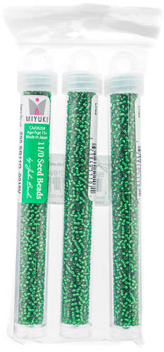 Miyuki Seed Beads Green Silver Lined - 22g Vials