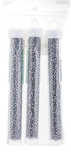 Miyuki Seed Bead 11/0 Grey Silver Lined - 22g Vials