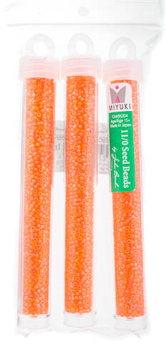 Miyuki Seed Bead 11/0 Orange Transparent AB Matte - 22g Vials
