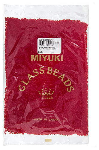 Miyuki Seed Beads 11/0 Ruby Transparent Matte 250g