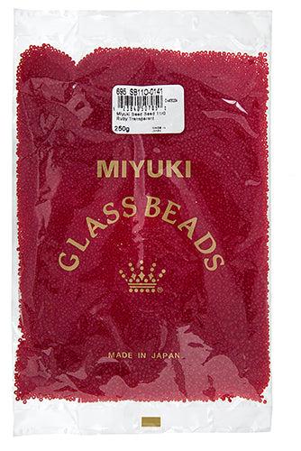 Miyuki Seed Beads Transparent Ruby 250g