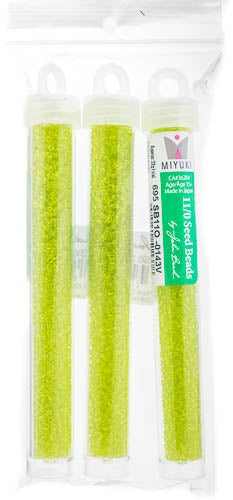 Miyuki Seed Beads Transparent Chartreuse - 22g Vials