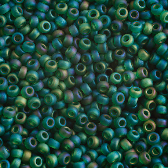 Miyuki Seed Beads Transparent Green Rainbow Frost 250g