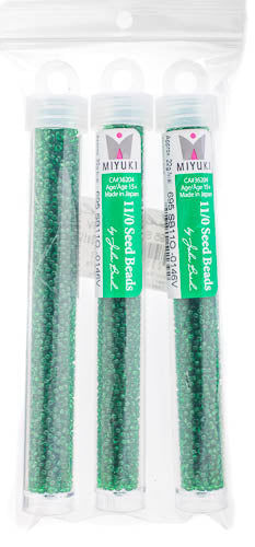 Miyuki Seed Bead 11/0 Green Lime Transparent - 22g Vials