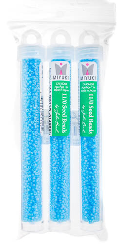 Miyuki Seed Bead 11/0 Aqua Transparent AB Matte - 22g Vials