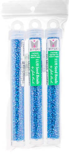 Miyuki Seed Bead 11/0 Capri Blue Transparent AB Matte - 22g Vials