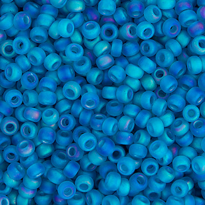 Miyuki Seed Bead 11/0 Capri Blue Transparent AB Matte - 22g Vials