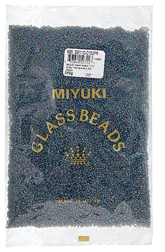 Miyuki Seed Bead 11/0 Grey Transparent AB Matte Rainbow 250g