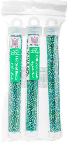 Miyuki Seed Bead 11/0 Green Transparent AB - 22g Vials