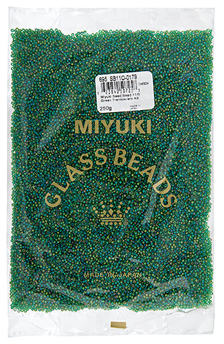 Miyuki Seed Bead 11/0 Green Transparent AB 250g