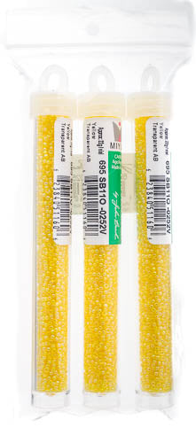 Miyuki Seed Bead 11/0 Yellow Transparent AB - 22g Vials