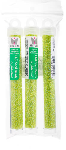 Miyuki Seed Bead 11/0 Chartreuse Transparent AB - 22g Vials
