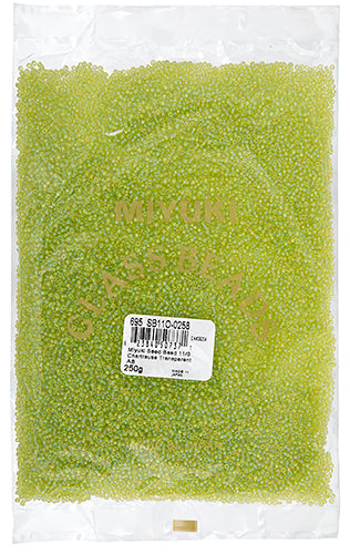Miyuki Seed Bead 11/0 Chartreuse Transparent AB 250g