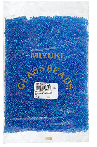 Miyuki Seed Bead 11/0 Blue Azure Transparent AB 250g