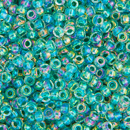 Miyuki Seed Beads Crystal/Sea Green Lined AB - 22g Vials