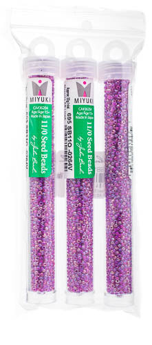 Miyuki Seed Beads Crystal/Magenta AB Lined - 22g Vials