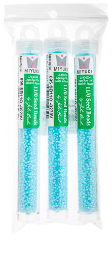 Miyuki Seed Bead 11/0 Sky Blue AB Lined-Dyed - 22g Vials