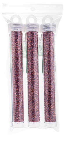 Miyuki Seed Bead 11/0 Burgundy Gold Luster - 22g Vials